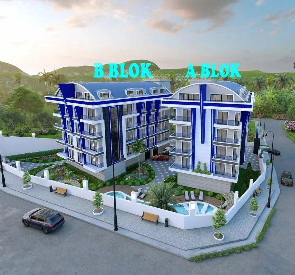 Жилой комплекс с бассейном, тренажерным залом и сауной, 2 км до моря, Паяллар, Турция