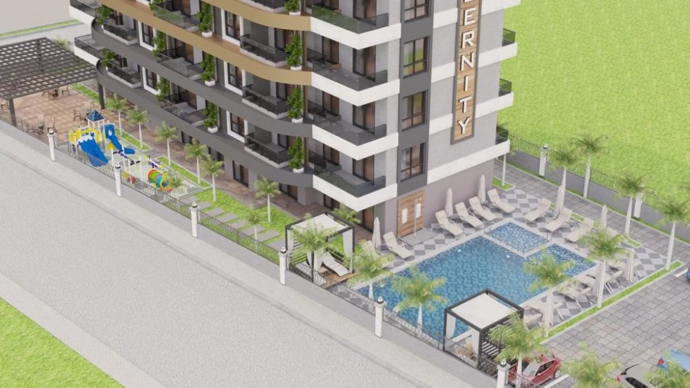 Просторные апартаменты рядом с сетевыми магазинами, в центре Авсаллара, Турция