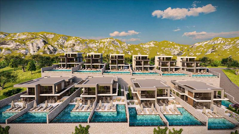 Элитные виллы с видом на море в центре Калкана, Турция