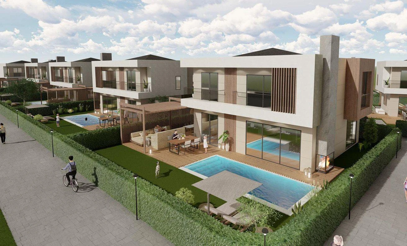 Новый комплекс вилл в 800 метрах от пляжа, в пригороде Стамбула, Турция