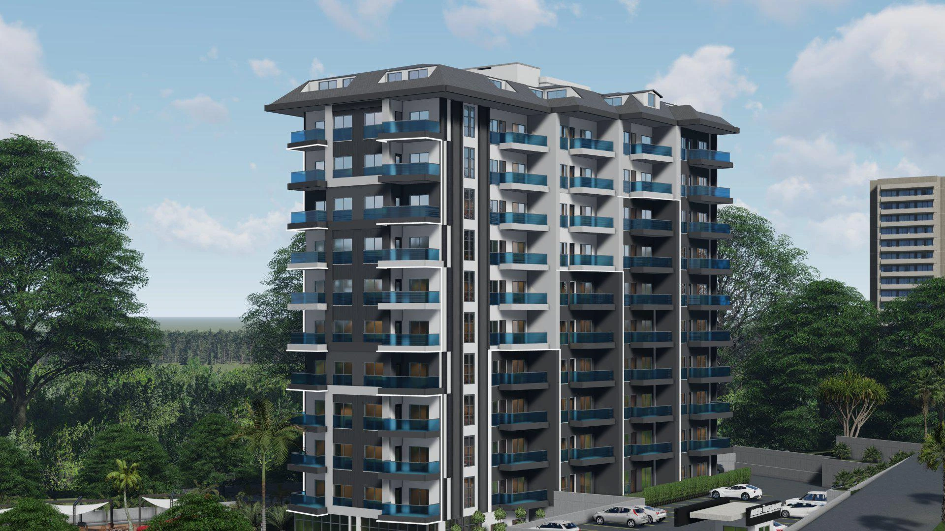 Современная резиденция с живописными видами и бассейнами недалеко от пляжа, Авсаллар, Турция