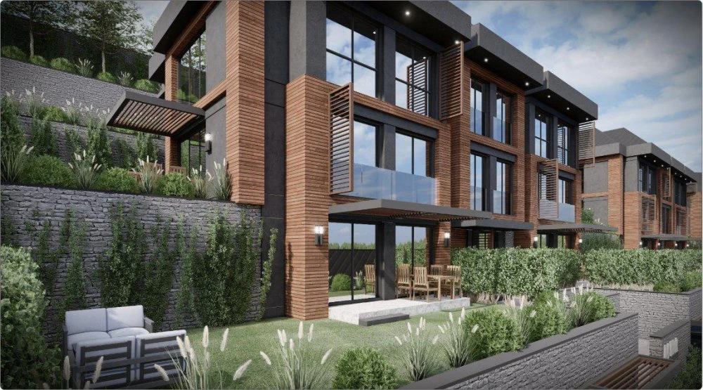 Новая резиденция с бассейном и кафе в пригороде Стамбула, Турция