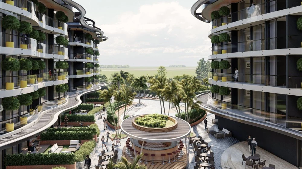 Жилой комплекс с большим спа-центром, 350 метров до моря, Оба, Алания, Турция