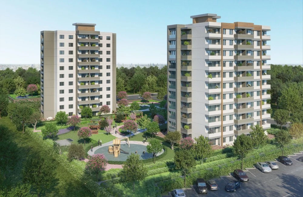 Резиденция с бассейном, детскими площадками и круглосуточной охраной, Стамбул, Турция