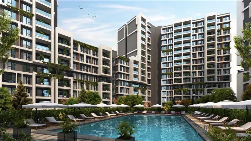 Новая резиденция с бассейном рядом с автомагистралью, Стамбул, Турция