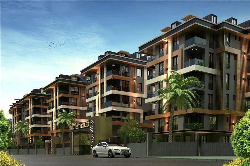 Новая малоэтажная резиденция с бассейнами в живописном районе, Стамбул, Турция