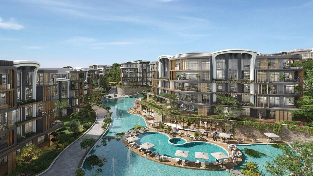 Новая малоэтажная резиденция с бассейнами, зелеными зонами и детскими площадками, Коджаэли, Турция