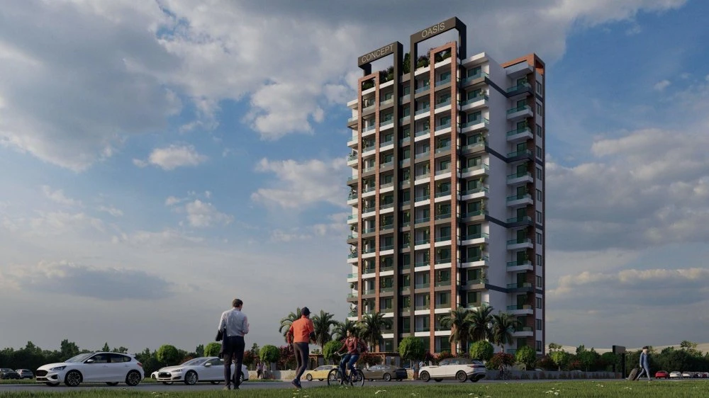 Жилой комплекс с бассейном и аквапарком, 300 метров до моря, Мерсин, Турция