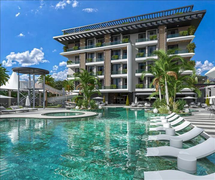 Малоэтажная резиденция с бассейнами, спа-центром и детским клубом, Оба, Турция