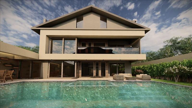 Комплекс вилл с бассейнами и зонами отдыха недалеко от пляжа, в центре Фетхие, Турция