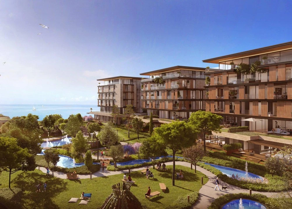 Уникальная резиденция на берегу моря с собственным пляжем, бассейнами и панорамным видом, Стамбул, Турция