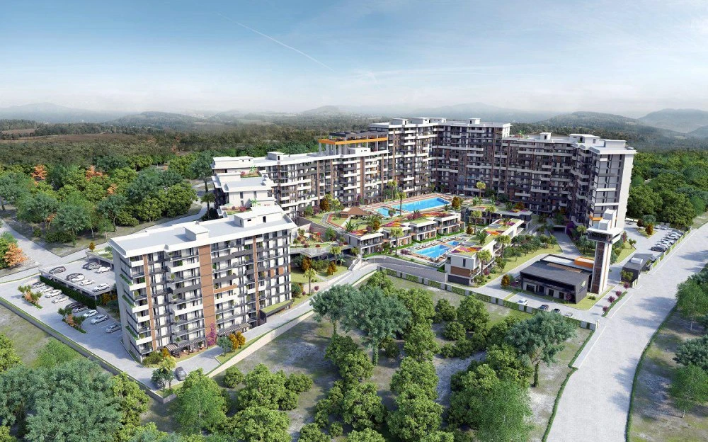 Качественная охраняемая резиденция с шестью бассейнами, спа-центром и зонами отдыха, Измир, Турция