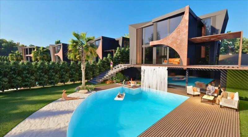 Новый комплекс вилл с двумя бассейнами и круглосуточной охраной, Бодрум, Турция