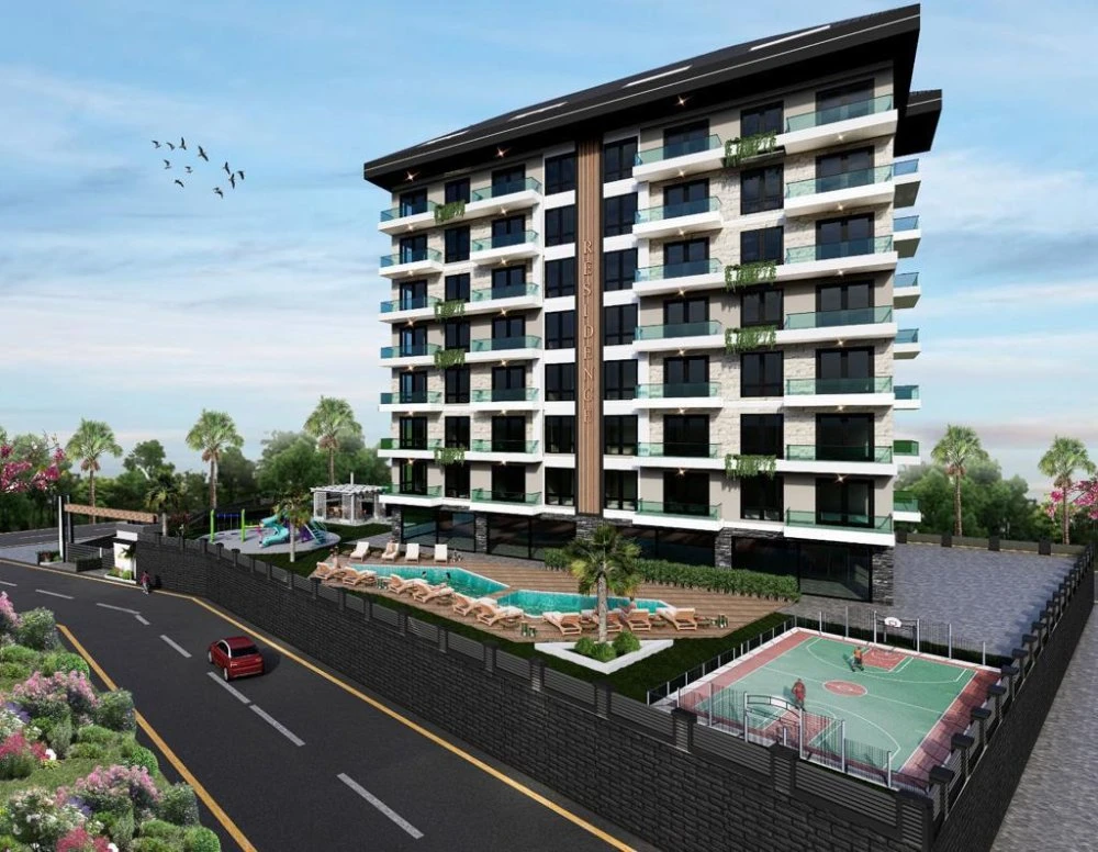 Жилой комплекс с бассейном и спортивными площадками, в спокойном и тихом районе, Авсаллар, Турция