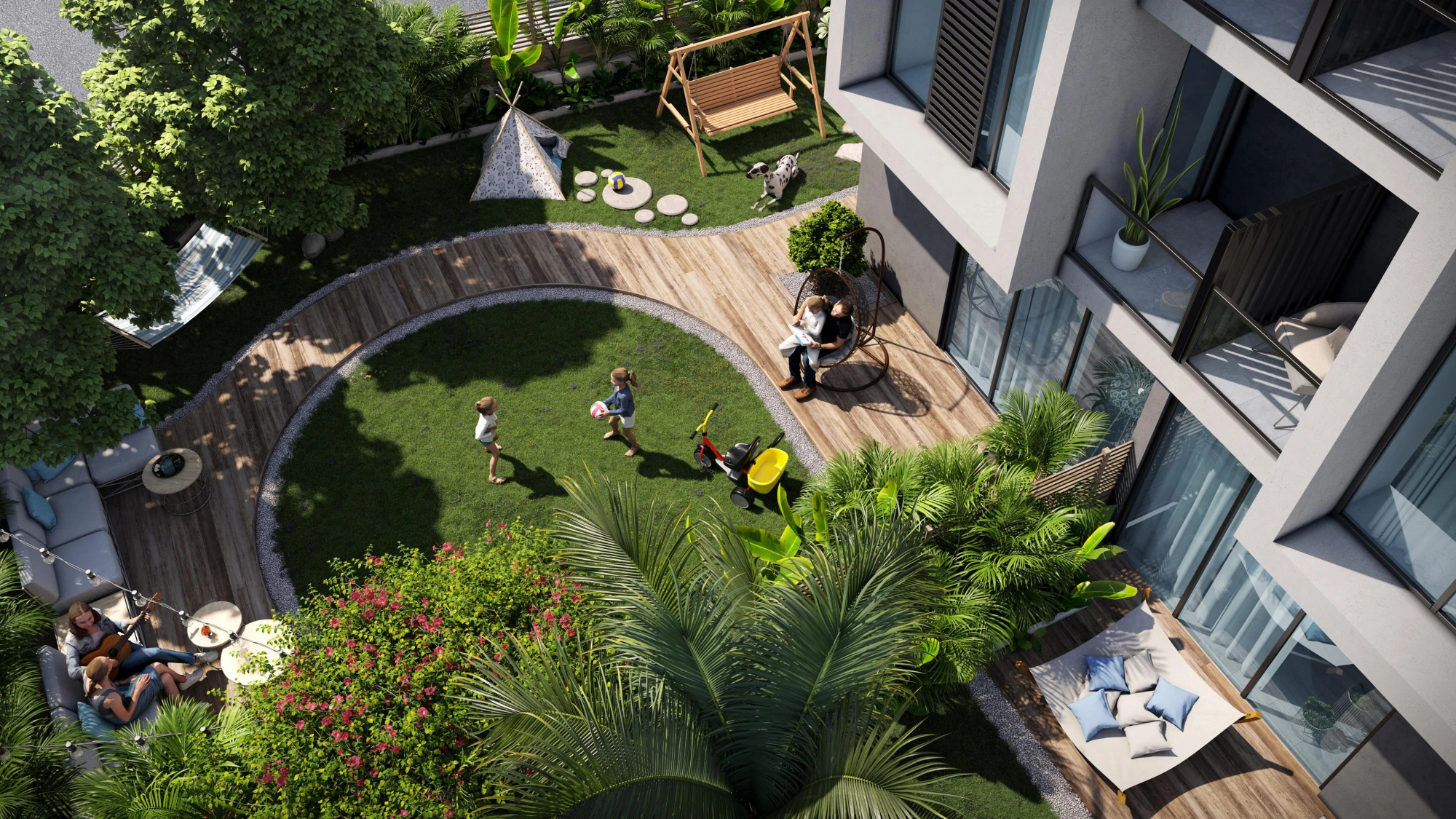 Таунхаусы с видом на сад, рядом с лесом и озером, Бахчешехир, Стамбул, Турция