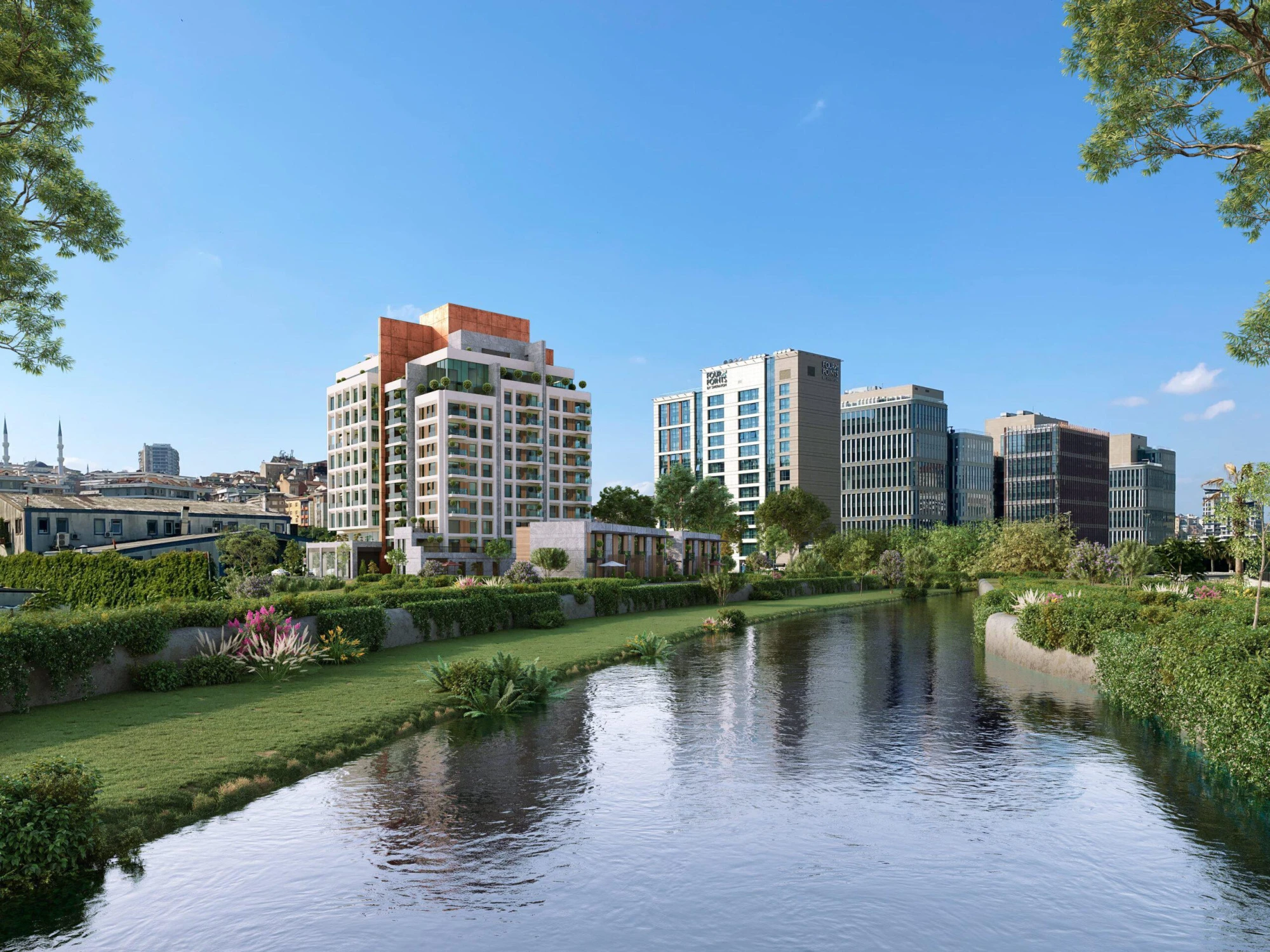 Апартаменты с балконами и террасами, с видом на реку, Кягытхане, Стамбул, Турция