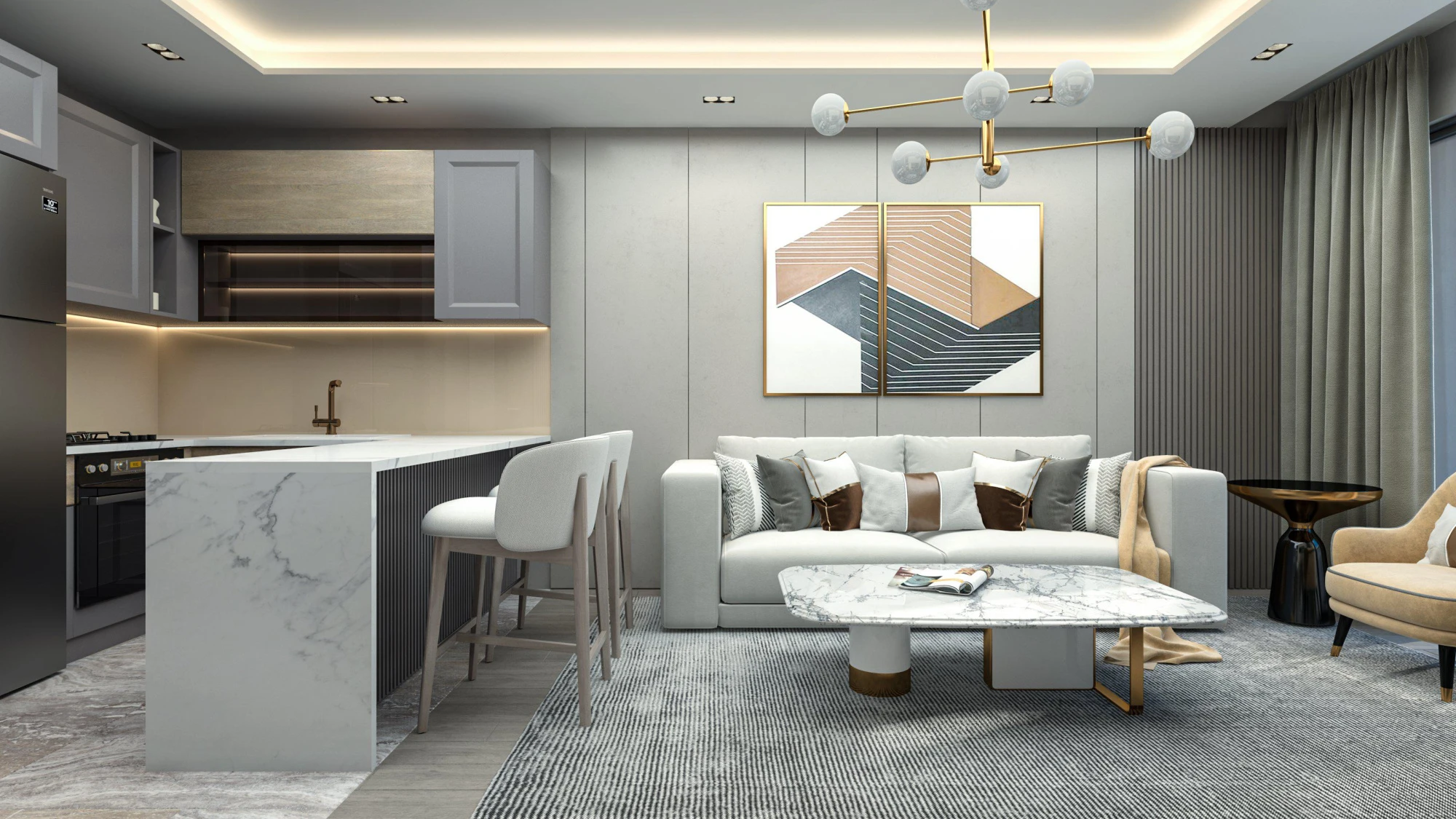 Квартиры в новом комплексе с аквапарком и кинотеатром в 500 м от моря, Эрдемли, Мерсин, Турция