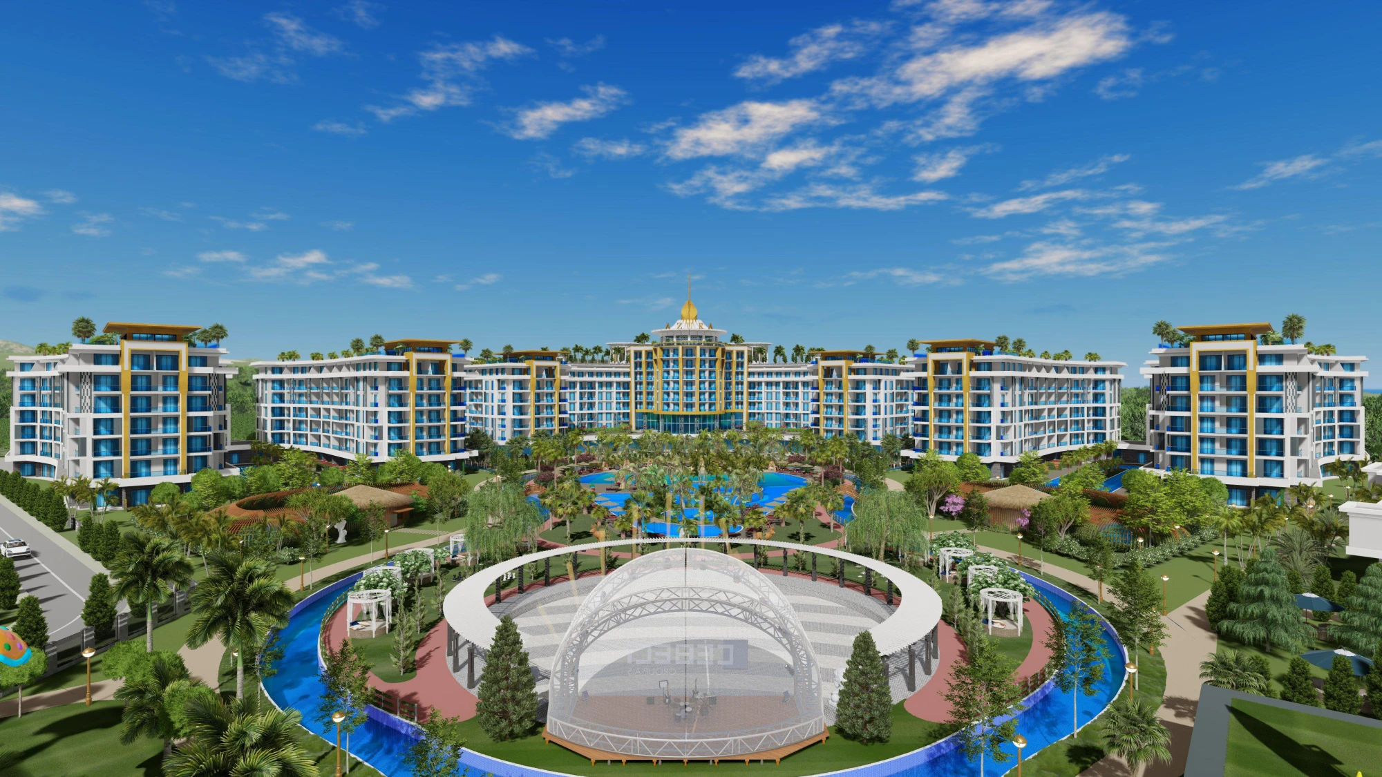 Новая резиденция на берегу моря с собственным пляжем и 5-звездочным отелем в живописном районе, Турклер, Аланья, Турция