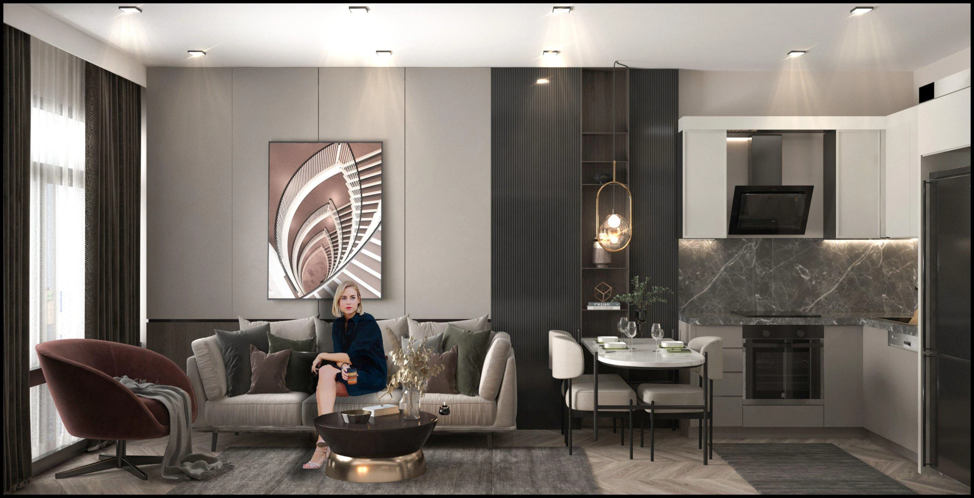 Жилой комплекс с фитнес-залом, сауной, бассейном, 600 метров до моря, Мезитли, Мерсин, Турция