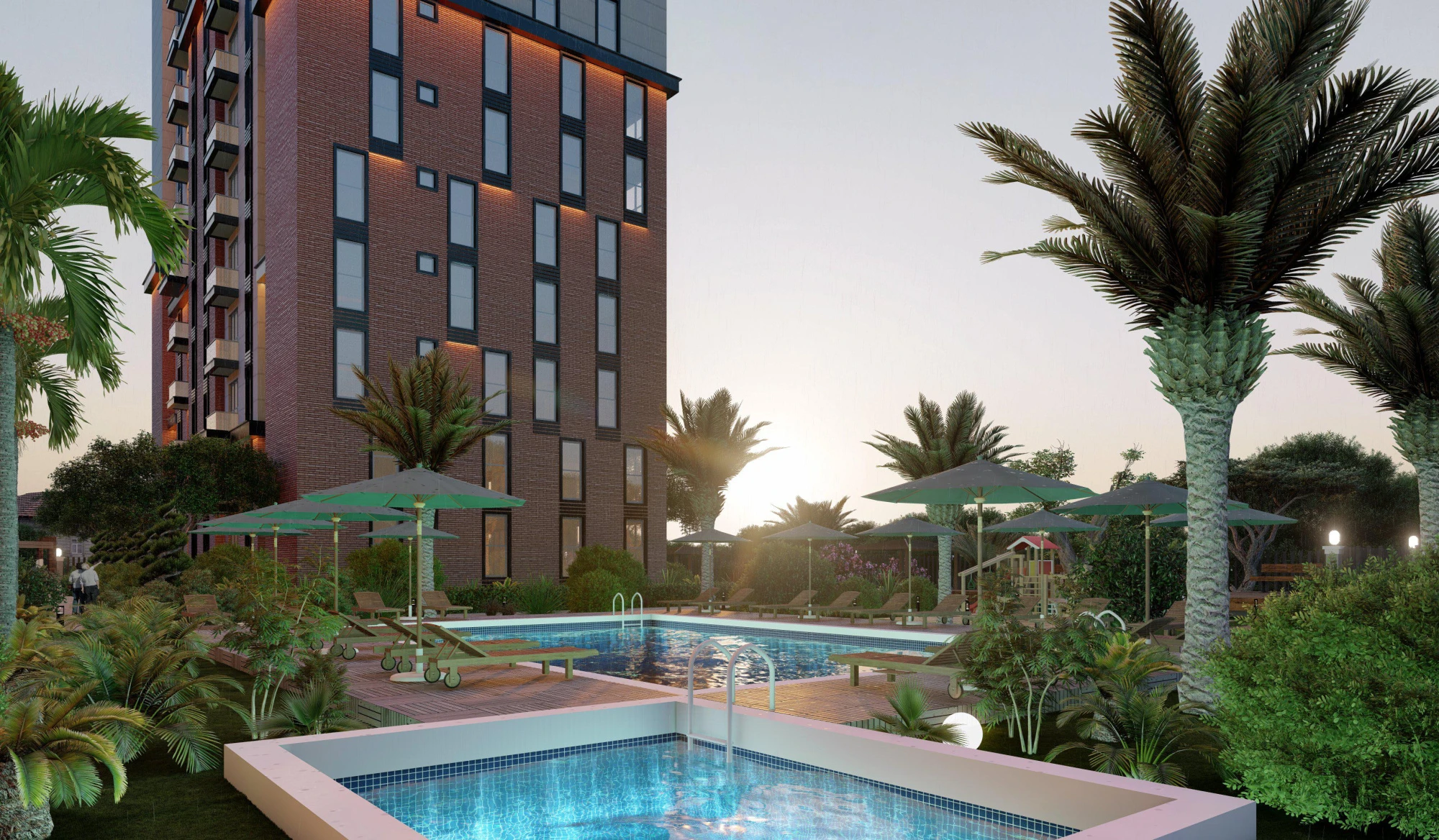 Новая охраняемая резиденция с бассейном рядом с побережьем и станцией метро, Стамбул, Турция