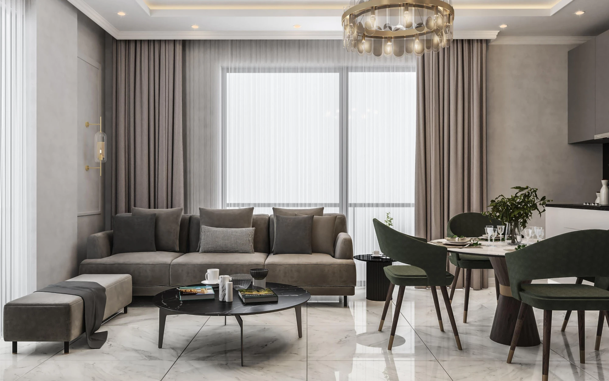 Новая охраняемая резиденция с бассейном в 900 метрах от моря, Оба, Турция