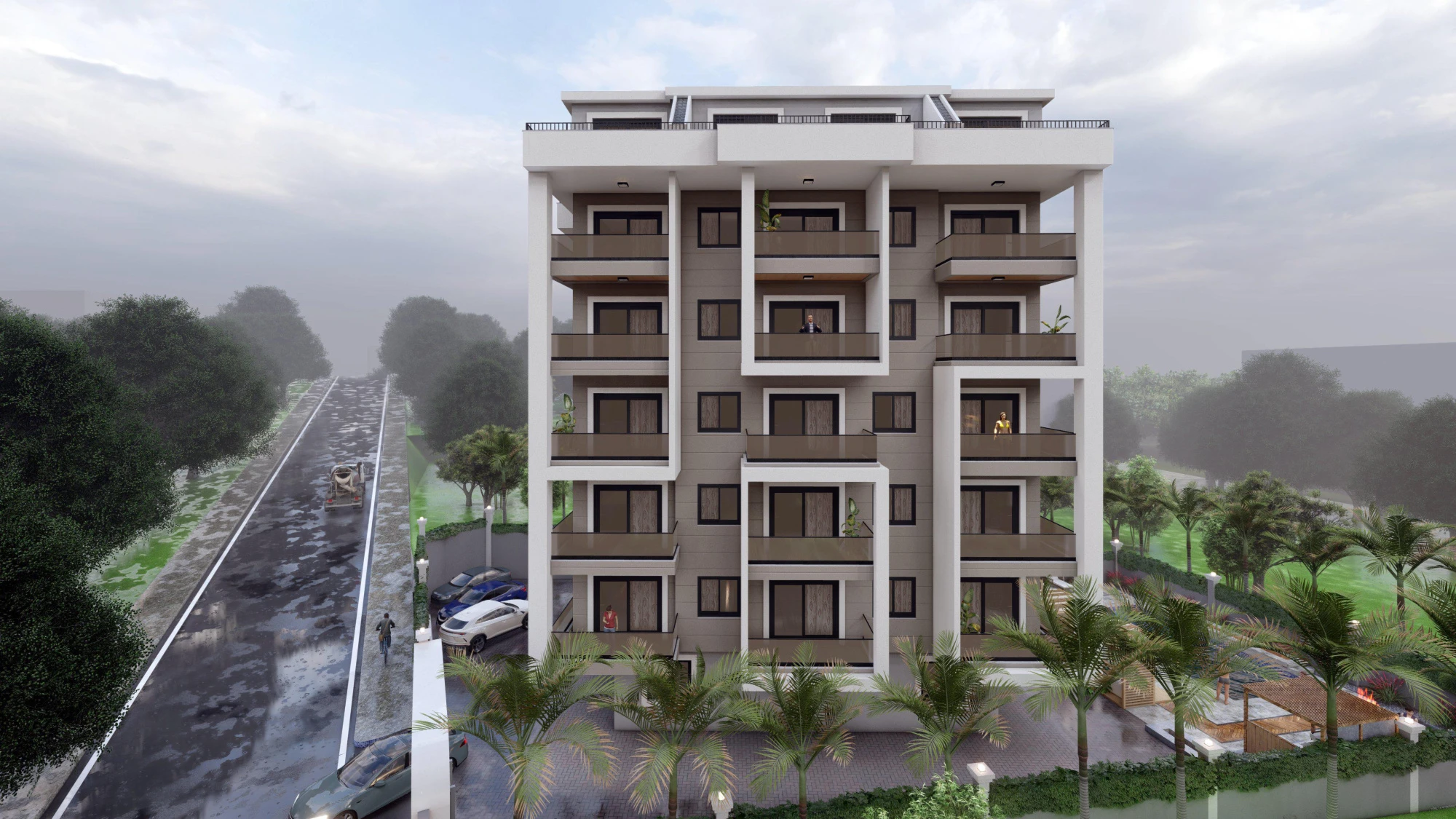 Жилой комплекс в тихом и экологически чистом районе, 800 м от до пляжа, Авсаллар, Турция