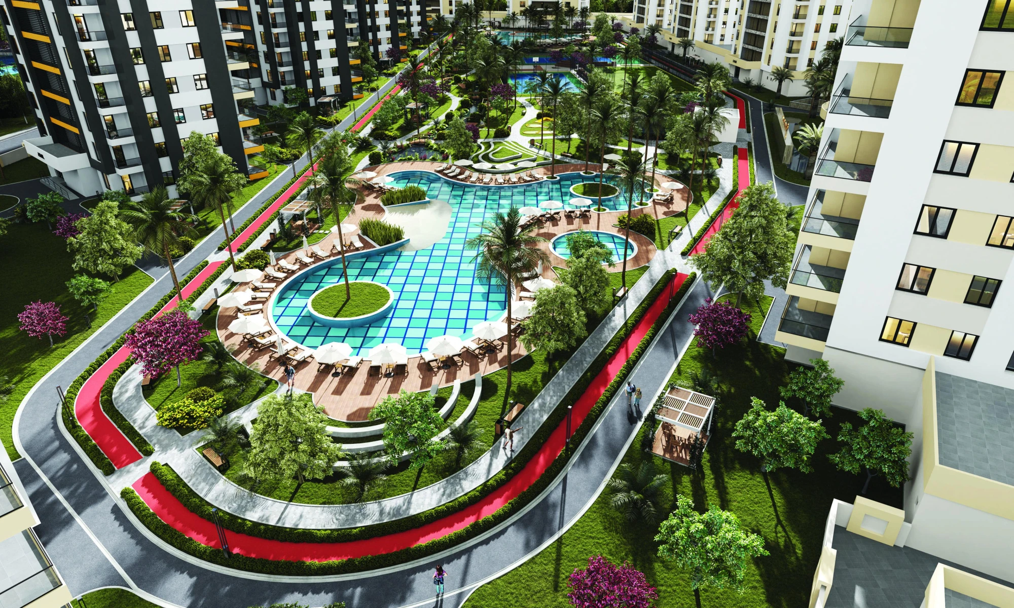 Жилой комплекс с тремя бассейнами, спа-зоной и спортивными площадками, Дёшемеалты, Анталья, Турция